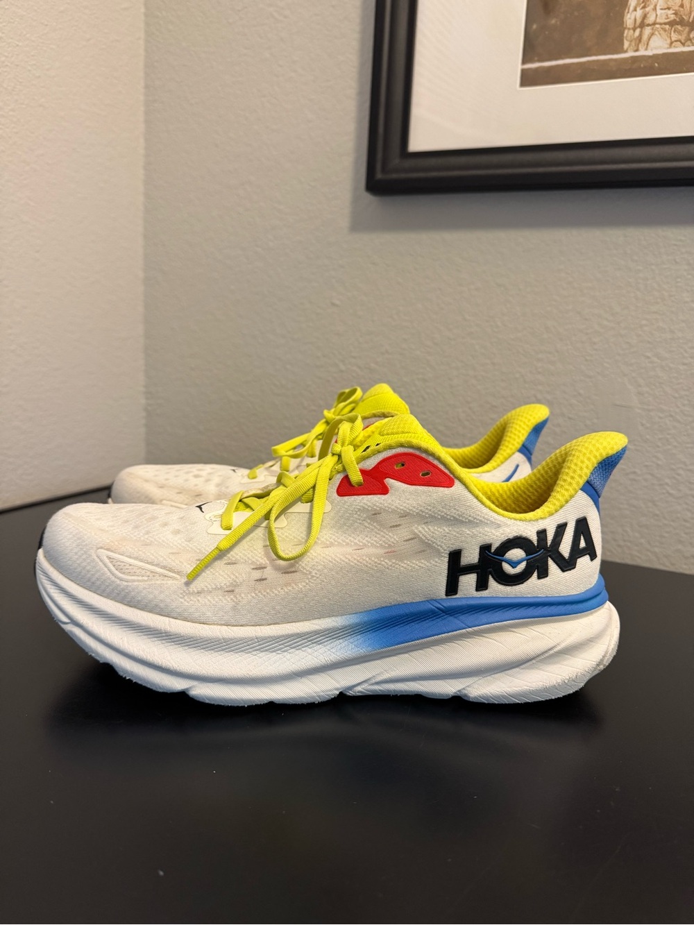 Hoka One One Clifton 9 Shoes Running Blanc Virtual Blue